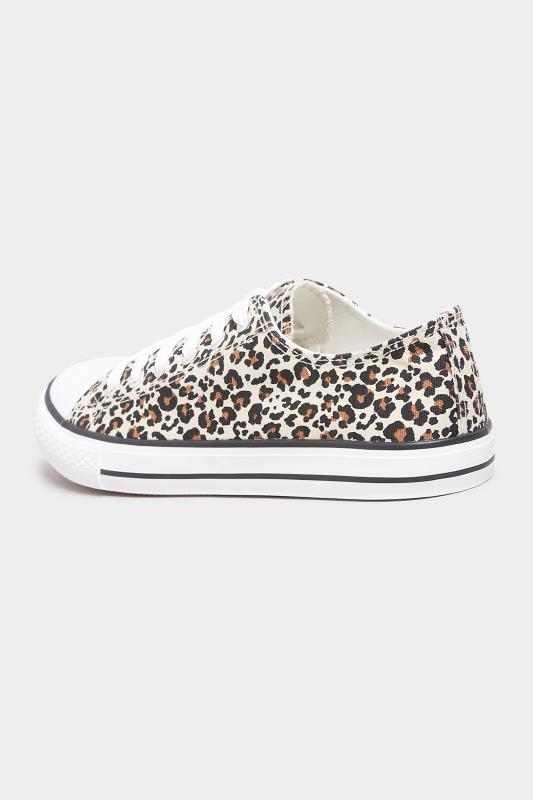 Plus Size Brown Leopard Print Low Trainers In Extra Wide EEE Fit | Yours Clothing 4