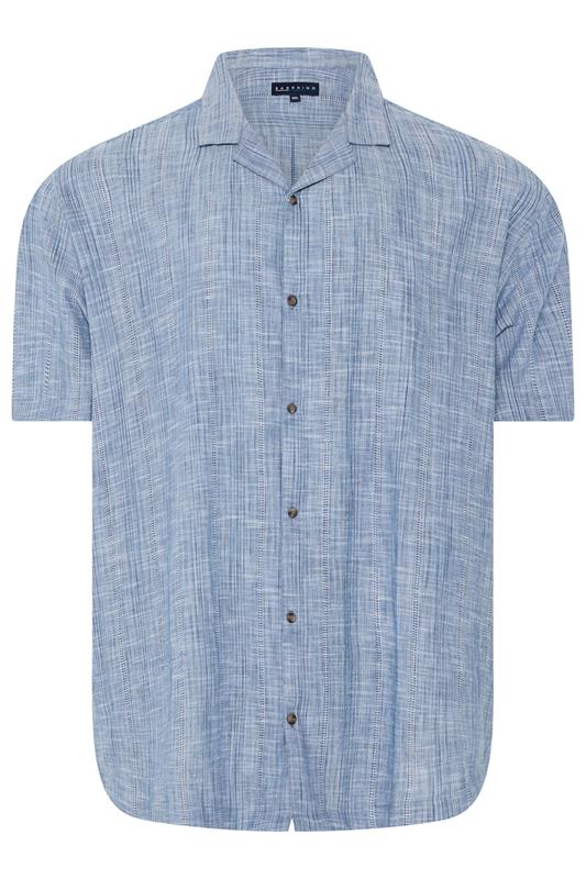 BadRhino Big & Tall Blue Textured Stripe Shirt 2