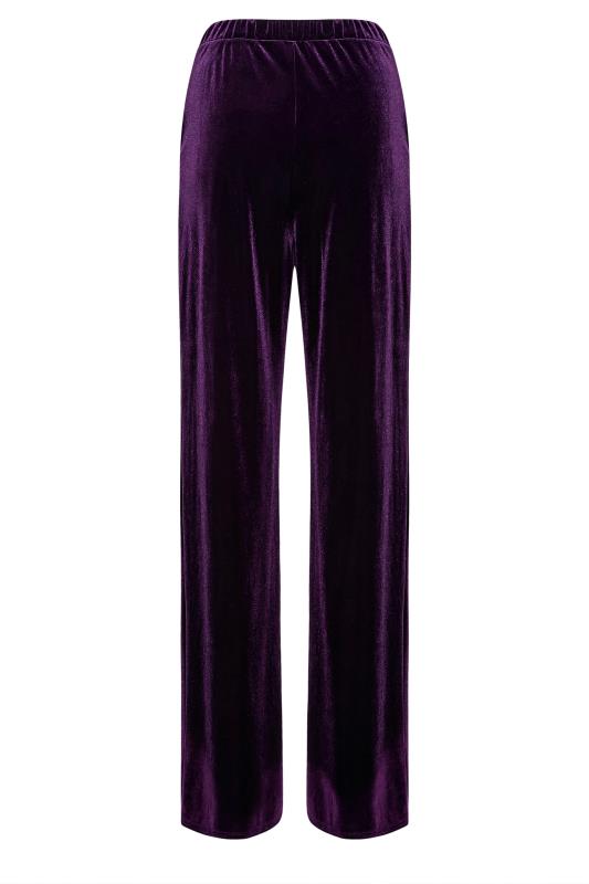 LTS Tall Purple Velvet Wide Leg Trousers 2