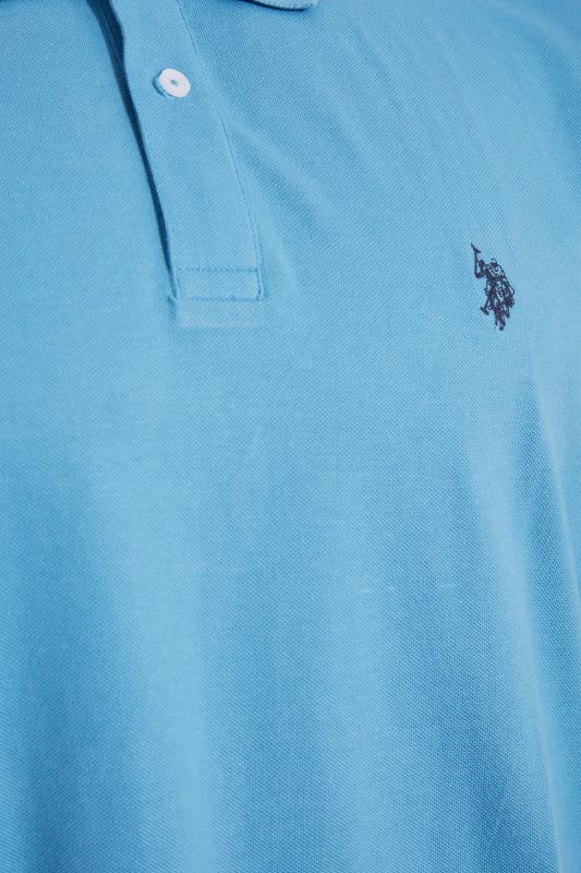 U.S. POLO ASSN. Big & Tall Blue Pique Polo Shirt 2