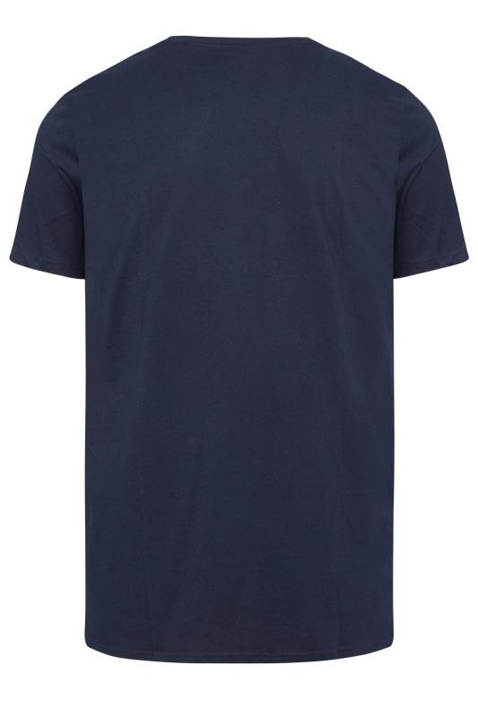 BadRhino Big & Tall Navy Blue Plain T-Shirt 3