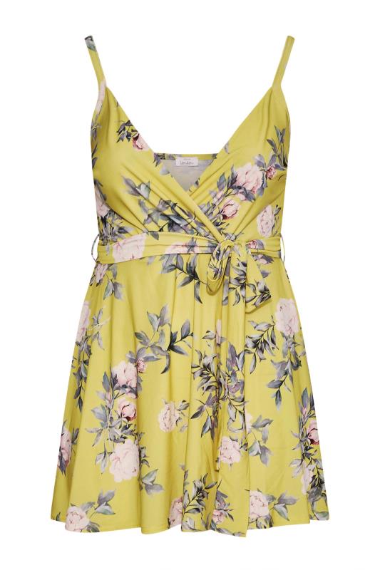 YOURS LONDON Curve Yellow Floral Cami Wrap Top 6