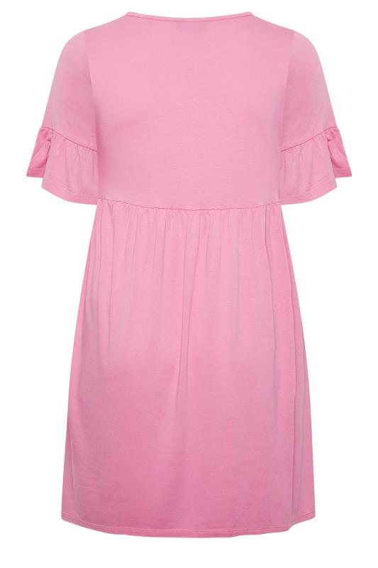 YOURS Plus Size Pink Smock Tunic Dress | Yours Clothing 7