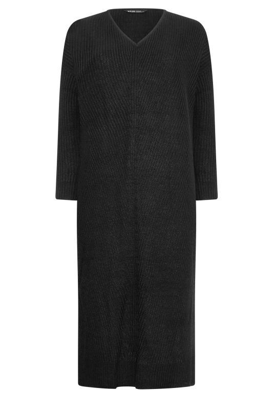 YOURS Plus Size Black Midaxi Knitted Jumper Dress | Yours Clothing 6