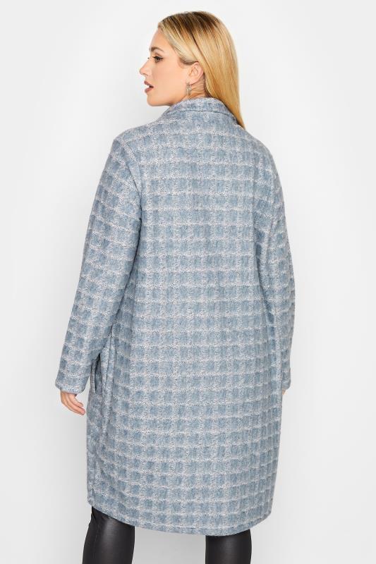 YOURS LUXURY Plus Size Blue Geometric Print Faux Fur Jacket | Yours Clothing 4