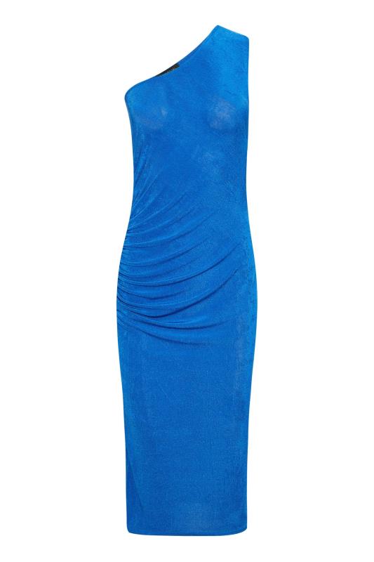 Petite Cobalt Blue Ruched One Shoulder Maxi Dress | PixieGirl 5