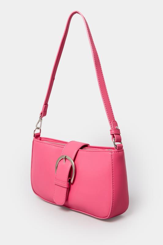 Pink Buckle Front Shoulder Bag | Yours Clothing 5