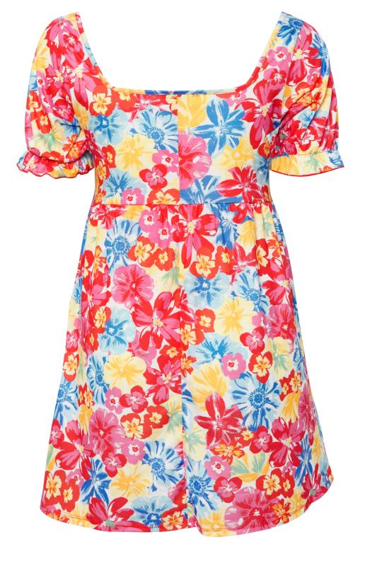 LIMITED COLLECTION Plus Size Red Floral Print Sweetheart Dress | Yours Clothing 7
