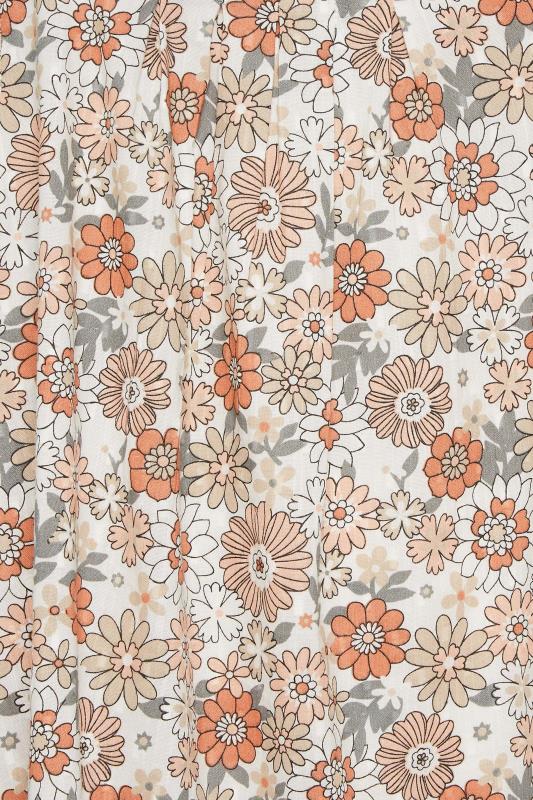 YOURS Plus Size Orange Floral Print Pocket Dress | Yours Clothing 5