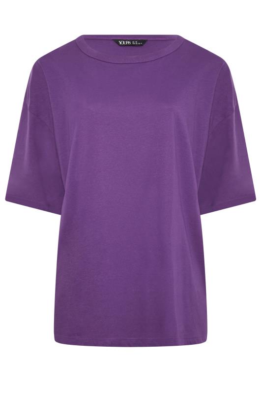 YOURS Plus Size Purple Oversized Boxy T-Shirt | Yours Clothing 6