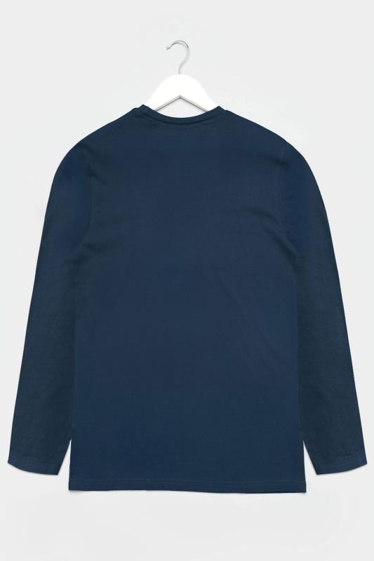 BadRhino Big & Tall Navy Blue Plain Long Sleeve T-Shirt_BK.jpg
