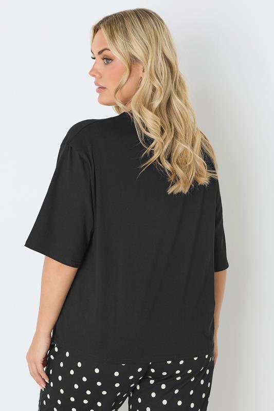 YOURS Plus Size Black 'Sleepover Club' Sleep Top | Yours Clothing 6