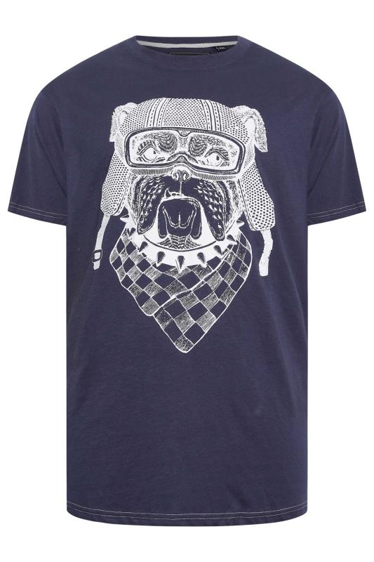 KAM Big & Tall Charcoal Grey Bulldog Print T-Shirt 1