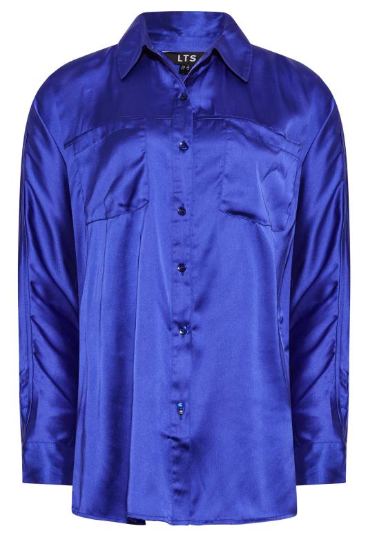 LTS Tall Cobalt Blue Satin Shirt | Long Tall Sally 6