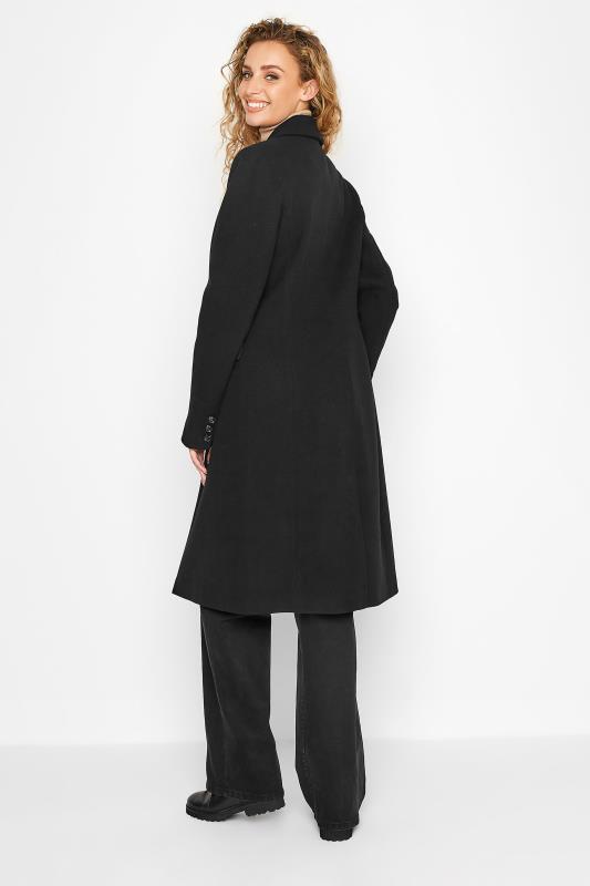 LTS Tall Black Midi Formal Coat 3