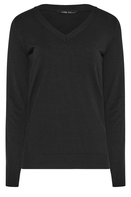 LTS Tall Black Knit V-Neck Jumper | Long Tall Sally 5