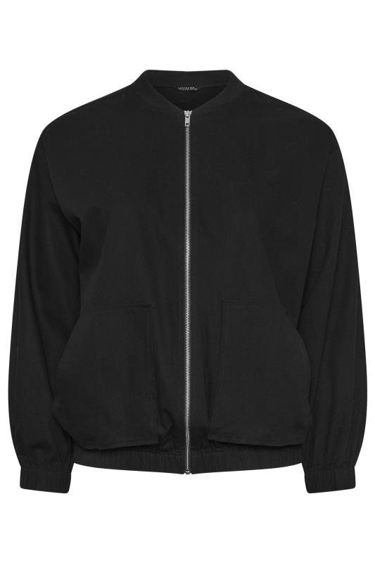 LIMITED COLLECTION Plus Size Black Twill Bomber Jacket | Yours Clothing 5