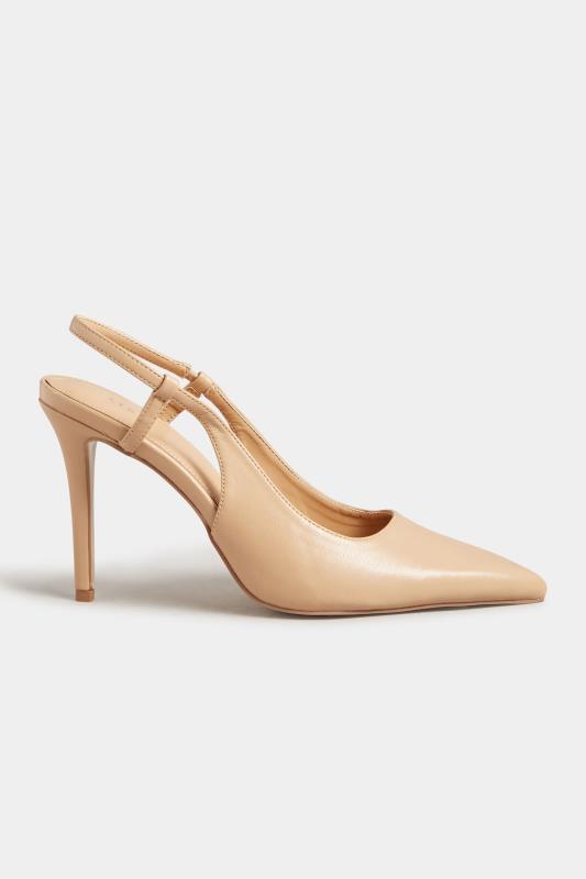 LTS Nude Sling Back Heel Court Shoes in Standard Fit | Long Tall Sally 3