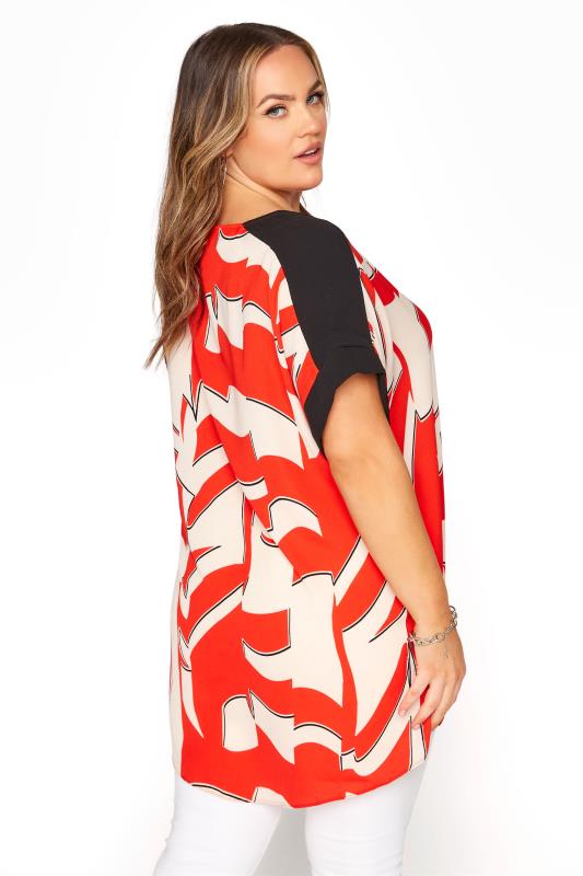 Red Abstract Dipped Hem Tunic Top_C.jpg