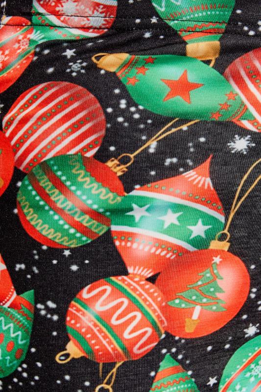Curve Plus Size Red & Green Christmas Bauble Leggings | Yours Clothing 5
