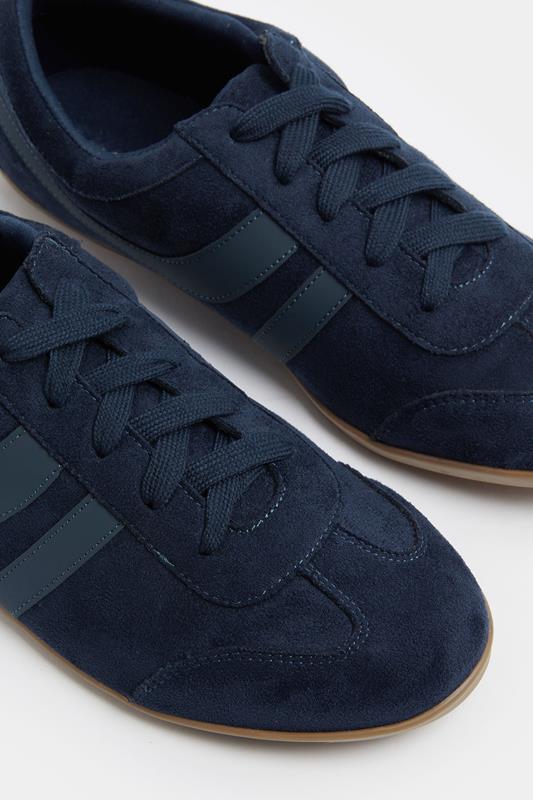 LTS Navy Blue Padded Retro Trainers In Standard Fit | Long Tall Sally 5
