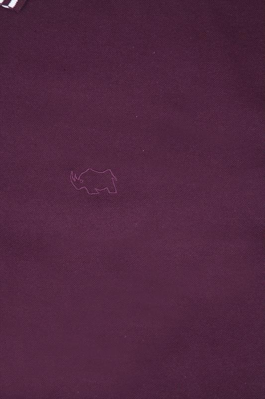 BadRhino Dark Purple Textured Tipped Polo Shirt, Extra large sizes M,L,XL,2XL,3XL,4XL, 8