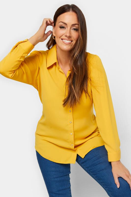 Women's  M&Co Yellow Button Through Tunic Shirt
