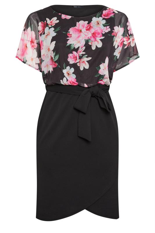 Plus Size  YOURS LONDON Curve Black Floral Print Dress