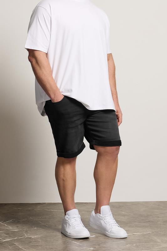 BadRhino Big & Tall – Ultra-Stretch-Shorts in Schwarz