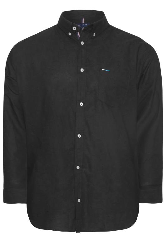 BadRhino Big & Tall Black Essential Long Sleeve Oxford Shirt 3