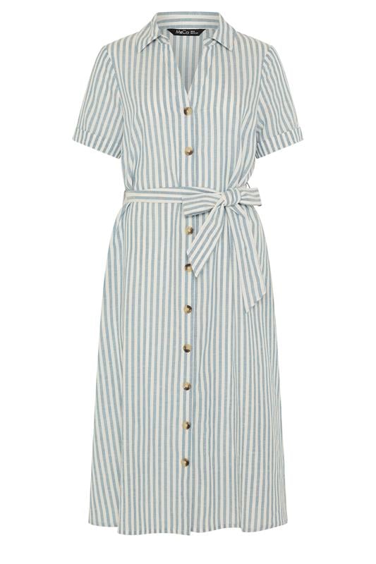 M&Co Petite Blue Stripe Shirt Dress | M&Co 5
