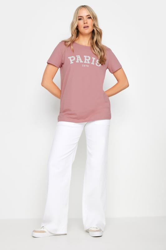 LTS Tall Pink 'Paris' Print Graphic T-shirt | Long Tall Sally 2