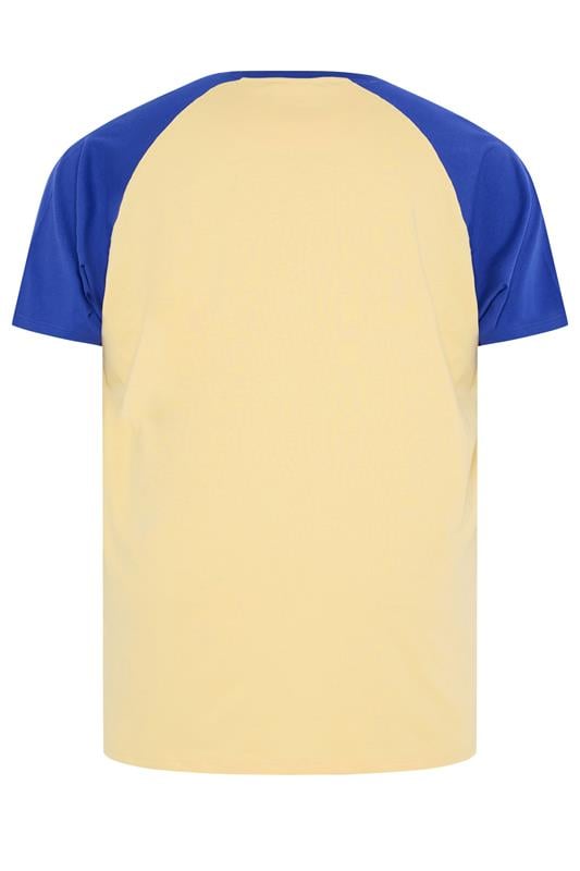 KAM Big & Tall Yellow 'Hawaii Surf' Raglan T-Shirt | BadRhino 2