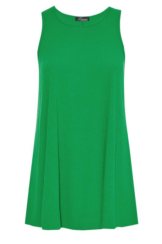 LIMITED COLLECTION Plus Size Apple Green Racer Back Swing Vest Top | Yours Clothing 5