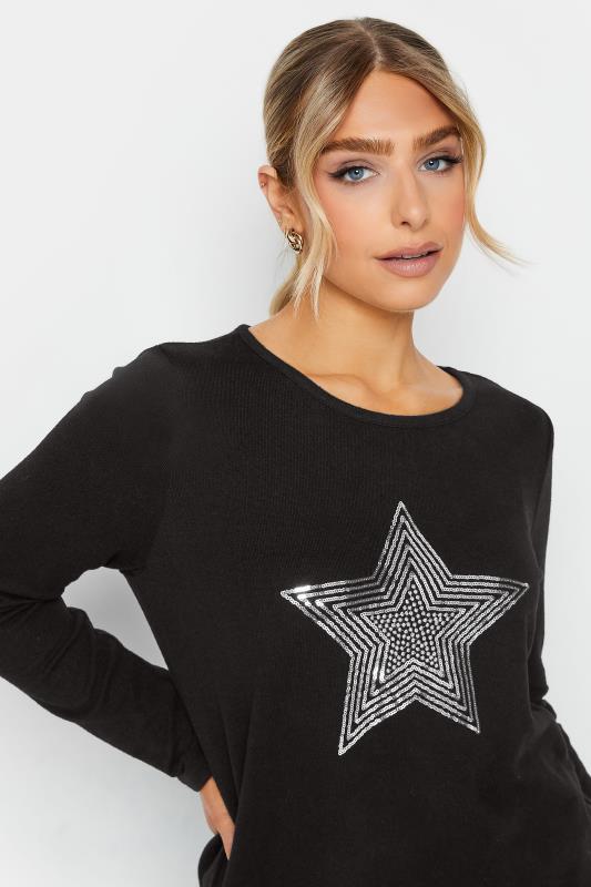 M&Co Black Sequin Star Soft Touch Jumper | M&Co 4
