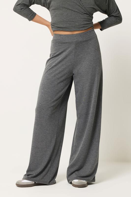 PixieGirl Petite Women's Set Grey Wrap Top & Wide Leg Trousers | PixieGirl 5