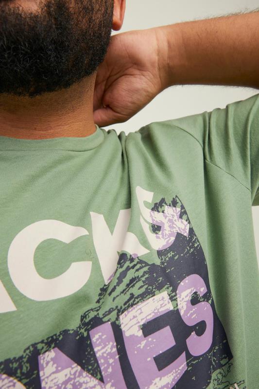 JACK & JONES Big & Tall Khaki Green Logo Short Sleeve T-Shirt 3
