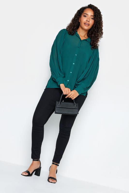 M&Co Green Pleat Sleeve Shirt | M&Co 3
