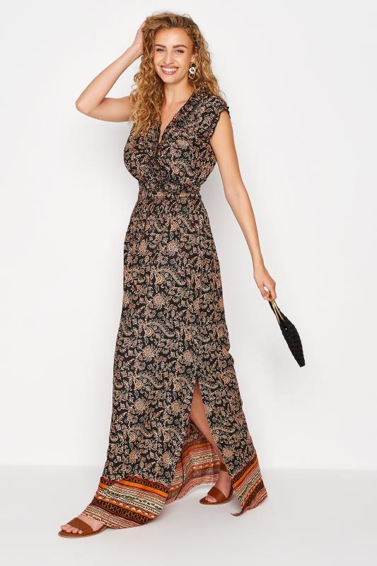 LTS Tall Women's Black Border Print Maxi Dress | Long Tall Sally 2