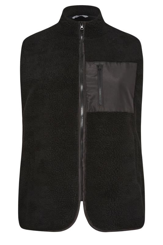 YOURS Plus Size Black Teddy Fleece Pocket Gilet | Yours Clothing 7