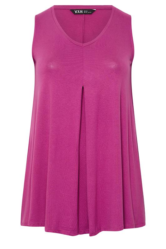 YOURS Plus Size Purple Pleat Front Vest Top | Yours Clothing 5