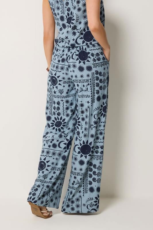 LTS Tall Women's Blue Coastal Print Wide Leg Trousers | Long Tall Sally 4