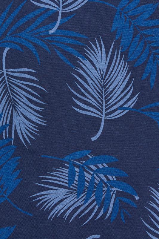 BadRhino Big & Tall Navy Blue Leaf Print Slub Polo Shirt | BadRhino 5