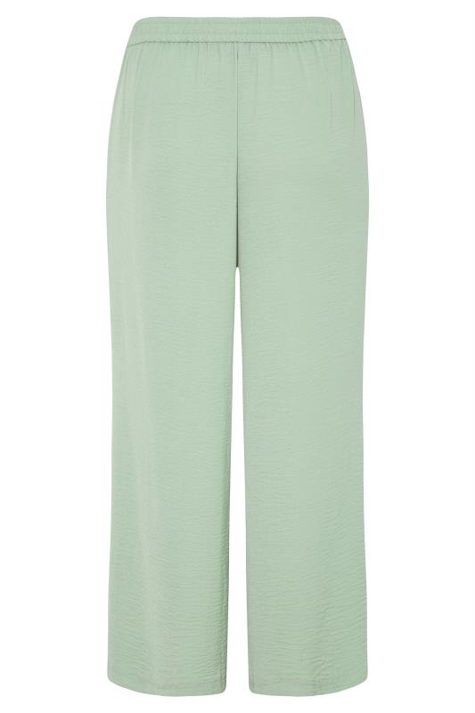 Plus Size Sage Green Lightweight Twill Wide Leg Trousers | Yours Clothing 6