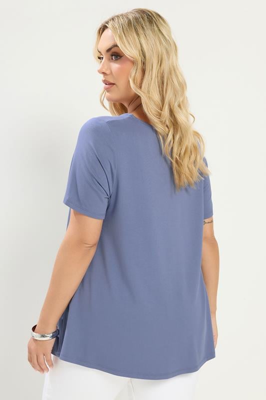 YOURS Plus Size Blue Soft Touch Top | Yours Clothing 2