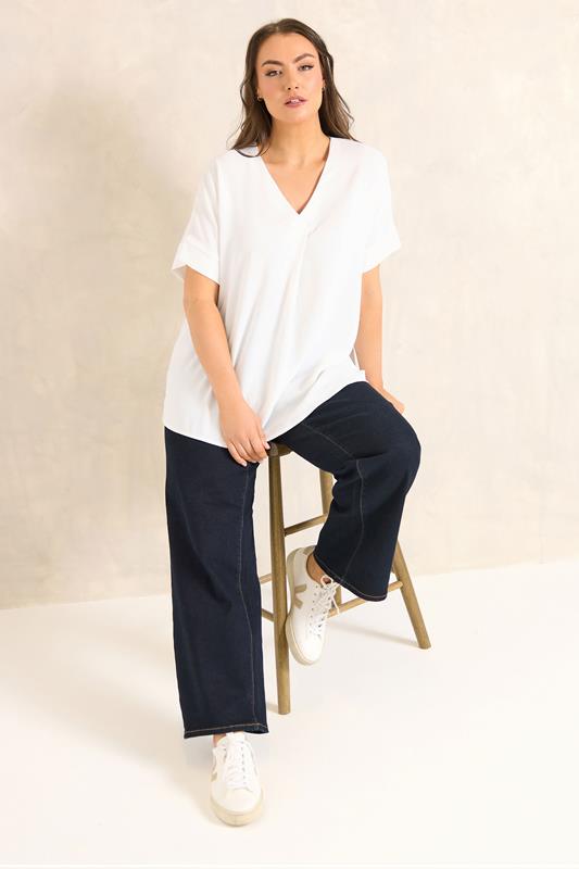 EVANS Plus Size White Short Sleeve Woven Blouse | Evans 2