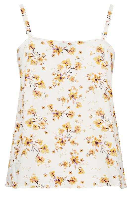 YOURS Plus Size White Floral Button Cami Vest Top | Yours Clothing 7