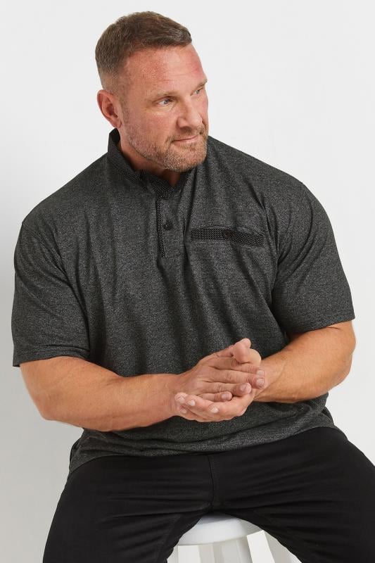 KAM Black Marl Polo Shirt | BadRhino 1