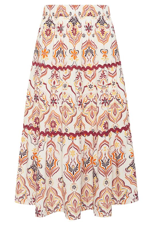 M&Co Petite Orange Abstract Print Maxi Skirt | M&Co 5