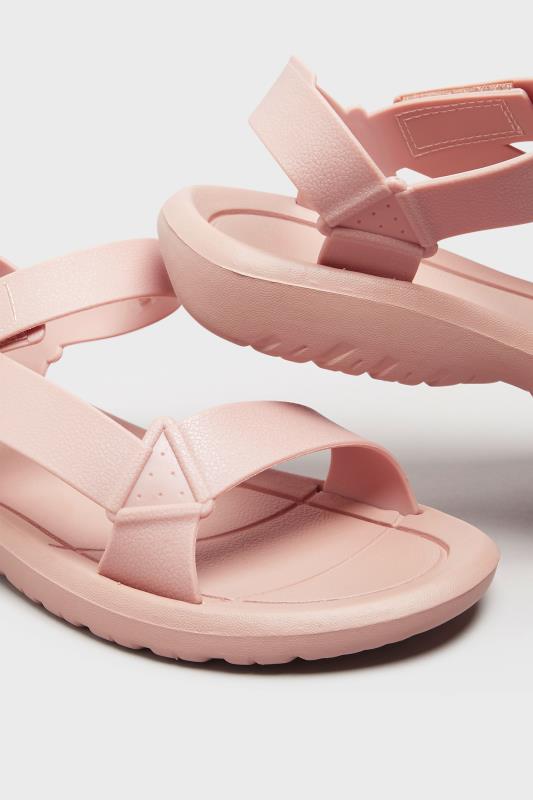 LIMITED COLLECTION Pink Velcro Strap Sandals In Wide EE Fit_D.jpg